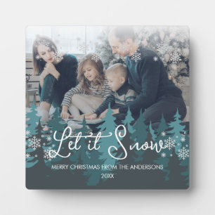 Placa Expositora Dejar Que La Nieve   Foto de Navidades de árbol de