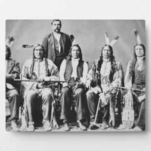 Placa Expositora Delegación de jefes sioux, encabezada por Red Clou