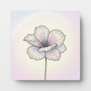 Placa Expositora Delicada Flor de Amapola Pastel