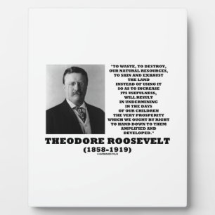 Placa Expositora Desechos de Theodore Roosevelt Destruyen Recursos