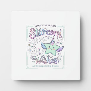 Placa Expositora Deseos de Starcorn de Unicornio Ropa Adorable Gráf