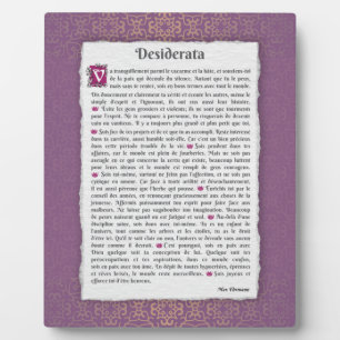 Placa Expositora Desiderata - Choses désirées - poème