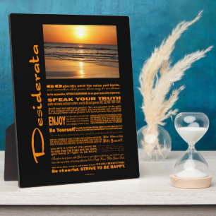 Placa Expositora Desiderata Poem Beauty Yellow Sunset