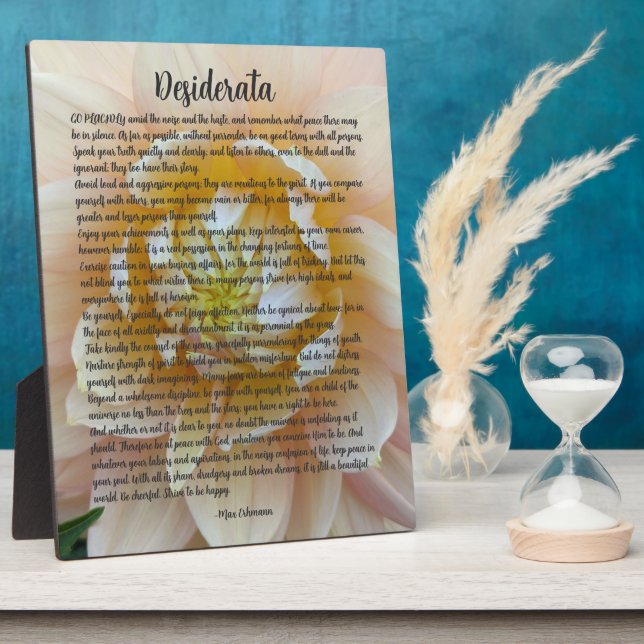 Placa Expositora Desiderata Poem Blush Pink Dahlia Bloom (Lado)