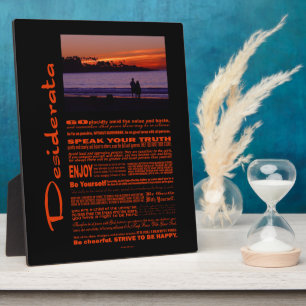 Placa Expositora Desiderata Poema Pareja Romántica Al Amanecer