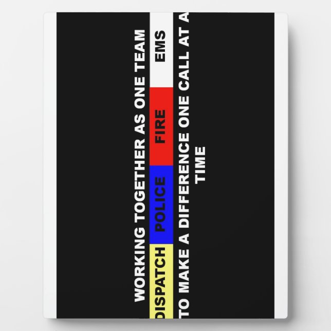 Placa Expositora Despacho, policía, incendio, EMS (Frente)