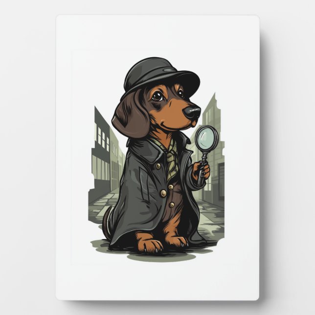 Placa Expositora Detective Dachshund � Mystery Solving Dog (Frente)
