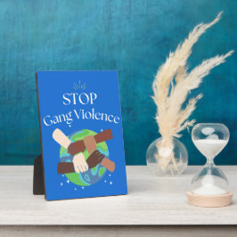 Placa Expositora Detener la violencia grupal entrelazada