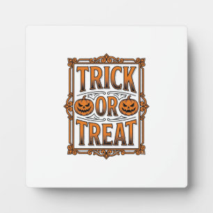 Placa Expositora Día de Brujas Truco Regalo Calabaza Calaveras Grab