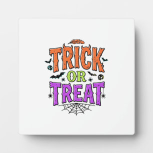 Placa Expositora Día de las Brujas Truco Regalo Araña Divertida Tel