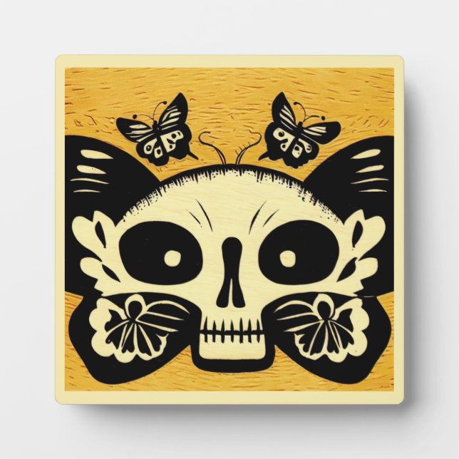 Placa Expositora Día de las Mariposas Muertas Woodcut 1 (Frente)