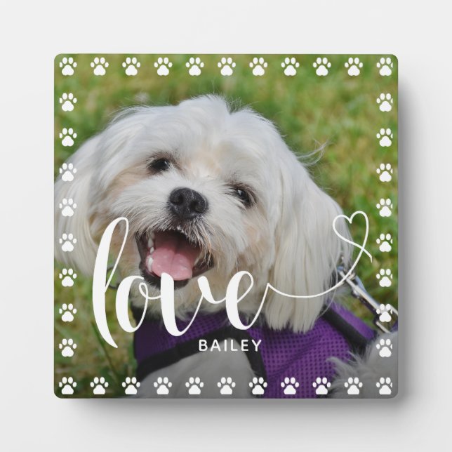 Placa Expositora Día de San Valentín de cachorros, Mascota de cacho (Frente)