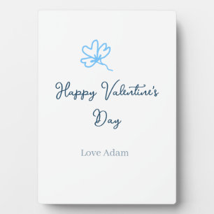 Placa Expositora Día de San Valentín feliz azul amor nombre flor rú