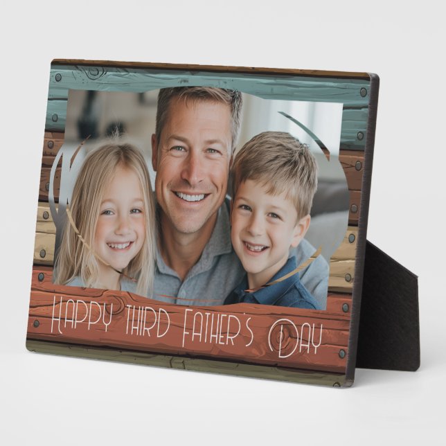 Placa Expositora Día del Aniversario de la foto de un personalizado (Lado)