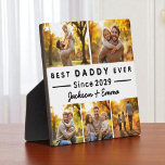 Placa Expositora Día del Padre 5 Collage de fotos mejor papá<br><div class="desc">Celebra a un padre especial con esta placa de collage de fotos del Día 5 de los padres de mejor papá. Personaliza con cinco de tus fotos familiares favoritas, el año, y nombres para crear un sentido paladar. Esta placa, con un diseño moderno y un acento cálido, es un regalo...</div>
