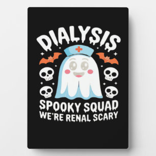 Placa Expositora Diálisis Nefrología Enfermera Cute Halloween Spook