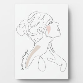 Placa Expositora Dibujo de arte de línea de mujer - creativo y fruc