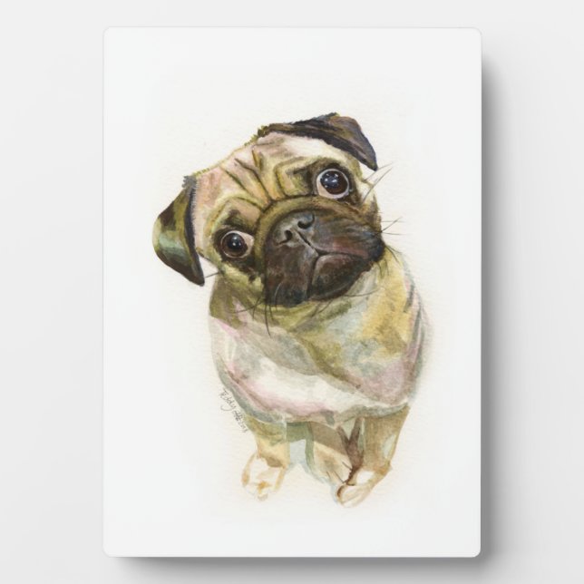 Placa Expositora Dibujo de arte facial | Perro picado (Frente)