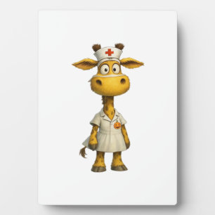 Placa Expositora Dibujo de enfermera jirafa � Héroe caprichoso de l