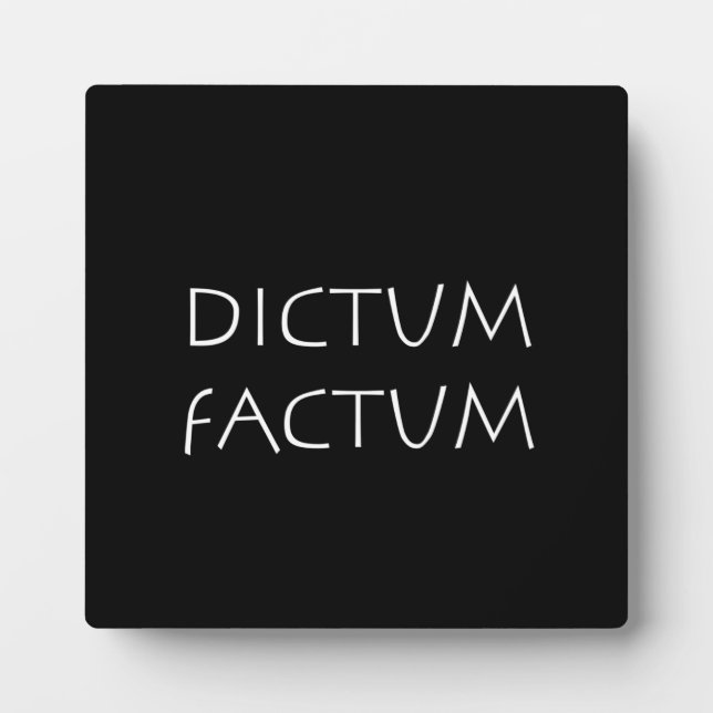 Placa Expositora Dictum factum (Frente)