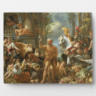 Placa Expositora Diógenes buscando un hombre honesto, c.1650-55 (o