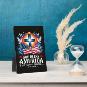 Placa Expositora Dios bendiga a América 250 años 1776-2026