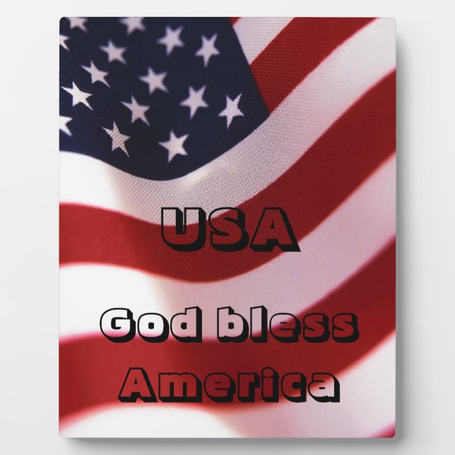 Placa Expositora Dios bendiga a Estados Unidos (Frente)