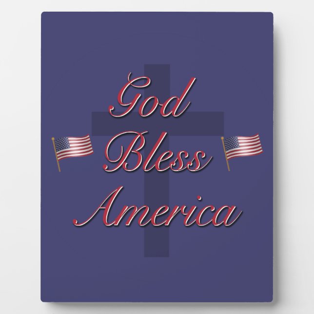 Placa Expositora Dios bendiga a Estados Unidos (Frente)