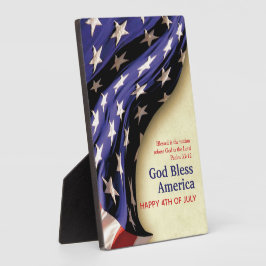 Placa Expositora DIOS Patriótico BENDIGA A ESTADOS UNIDOS 4 DE JULI
