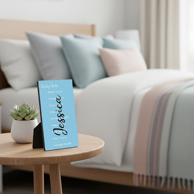 Placa Expositora Dios personalizado dice que eres, escrituras (Subido por el creador)