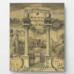 Placa Expositora Diploma de Freemason