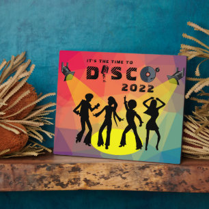 Placa Expositora Discoteca, pista de baile, retro, multicolor