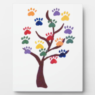 Placa Expositora Diseño de árbol de impresión de hojas - multicolor