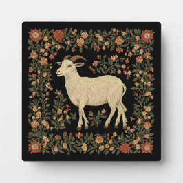 Placa Expositora Diseño de arte folclórico y de cabra encantado