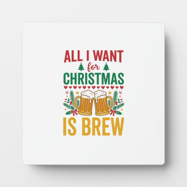 Placa Expositora Diseño de Bebida Navideña Christmas Brew (Frente)