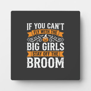 Placa Expositora Diseño de bruja con escoba para chicas grandes de