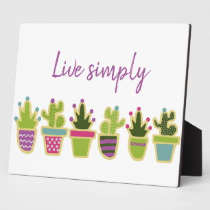 Placa Expositora Diseño de cactus con color de fondo personalizado