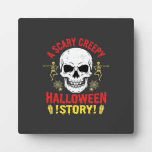 Placa Expositora Diseño de calavera de historia espeluznante de Hal