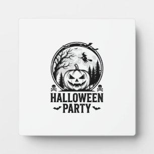 Placa Expositora Diseño de camiseta de bruja de calabaza de fiesta 