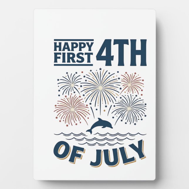 Placa Expositora Diseño de camiseta de fuegos artificiales del 4 de (Frente)