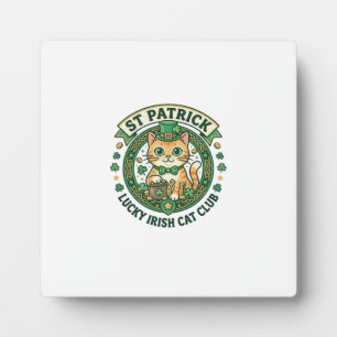 Placa Expositora Diseño de camiseta de gato lindo irlandés afortuna