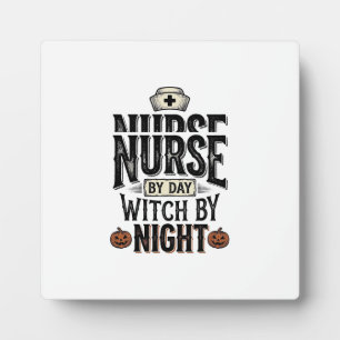 Placa Expositora Diseño de camiseta de Halloween de enfermera de dí