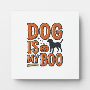 Placa Expositora Diseño de camiseta de Halloween Vintage Dog Is My