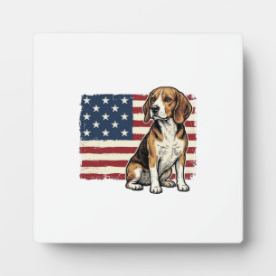 Placa Expositora Diseño de camiseta de perro con bandera patriótica