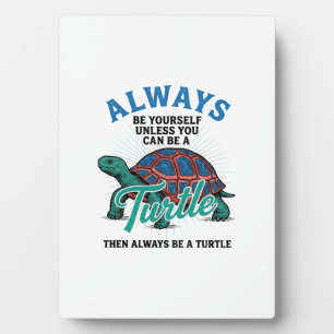 Placa Expositora Diseño de camiseta de tortuga sé tú mismo vintage_