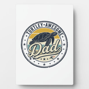 Placa Expositora Diseño de camiseta de tortuga vintage para papá Tu