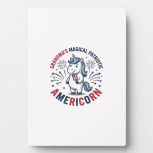 Placa Expositora Diseño de camiseta de unicornio americorn patrióti