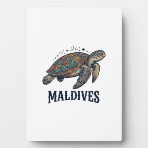 Placa Expositora Diseño de camiseta de viaje de tortuga marina vint