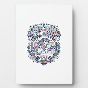 Placa Expositora Diseño de camiseta gráfica retro de Unicorn Goal G