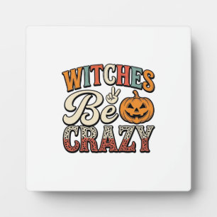 Placa Expositora Diseño de camiseta vintage de Halloween de brujas